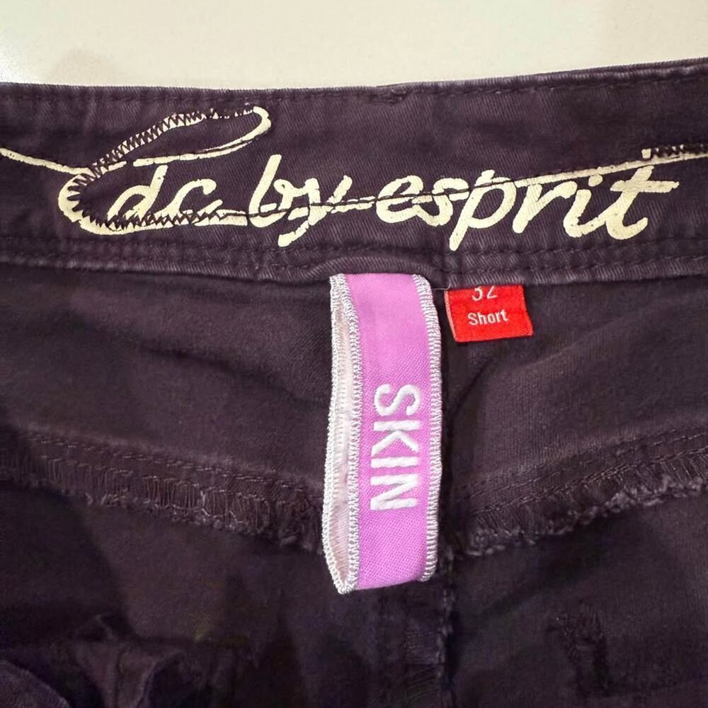 EDC by Esprit High Skin Denim SkinFit Jeans Womens 32 Short Burgundy/Purple Edgy - Picture 5 of 9